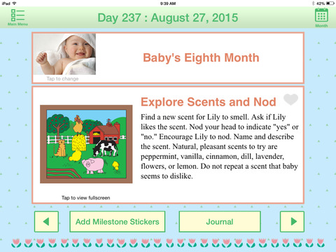 Example daily game from Baby's Daily Play