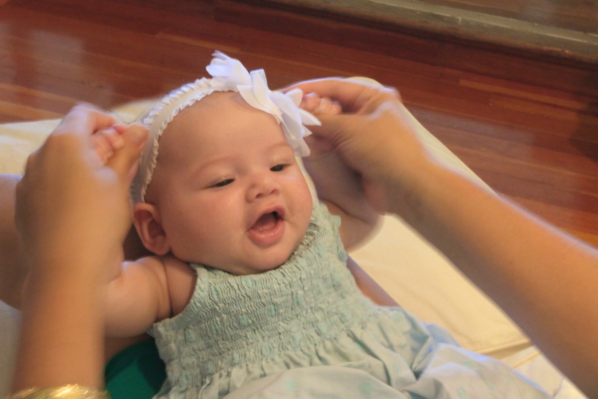 Parent talking with baby